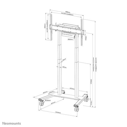 Grande supporto da pavimento motorizzato Neomounts fino a 100 pollici FL55-875BL1