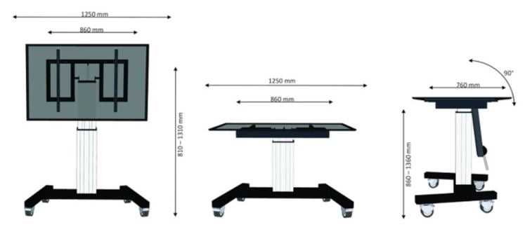 Neomounts supporto a pavimento TV elettrico PLASMA-M2500T argento