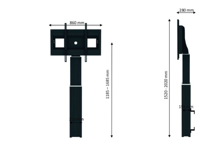 Neomounts supporto a pavimento elettrico regolabile PLASMA-W2500 nero