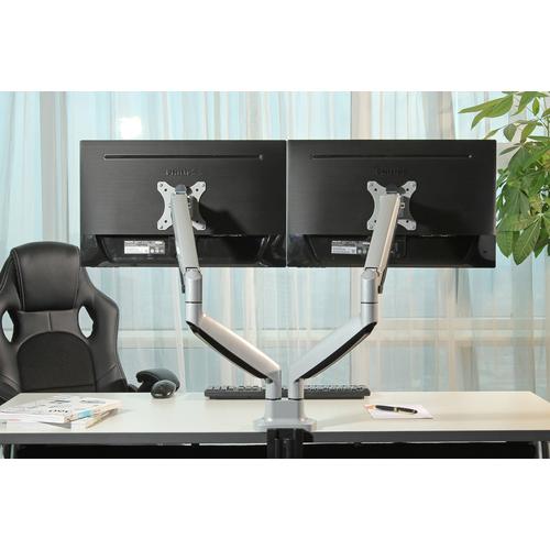 Neomounts NM-D750D argento supporto da scrivania per due schermi