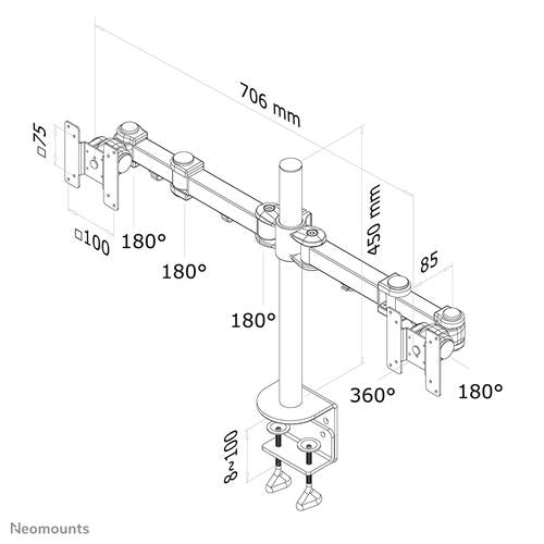 Braccio per monitor Neomounts FPMA-D960D