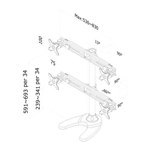 Neomounts supporto da scrivania FPMA-D700DD4