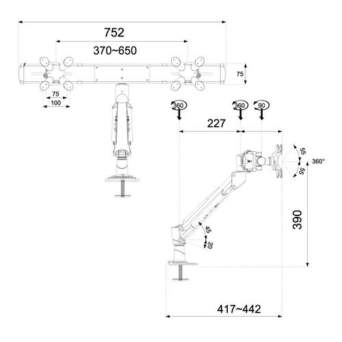 Braccio per monitor Neomounts FPMA-D940DG