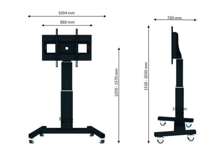 Neomounts supporto TV a pavimento elettrico PLASMA-M2500 nero