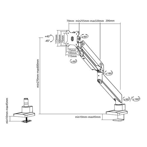 Neomounts NM-D775 supporto da scrivania per monitor fino a 32"