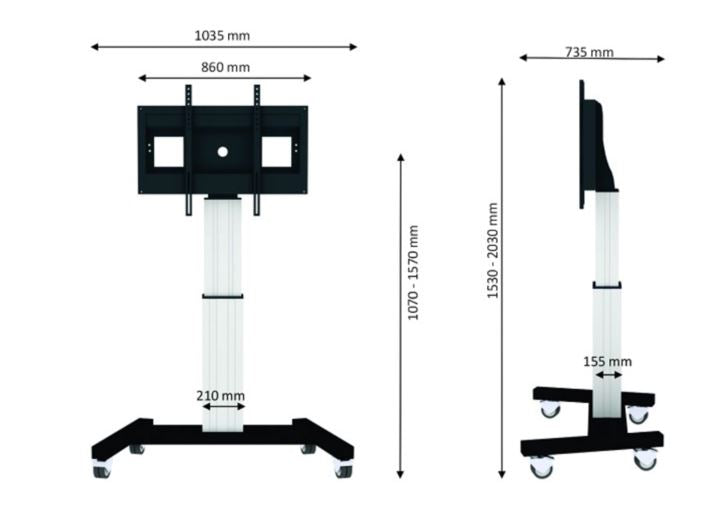 Neomounts supporto TV a pavimento elettrico PLASMA-M2500 argento