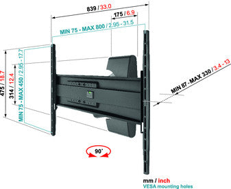Vogels EFW 8325 Supporto a parete LCD LED Plasma Motion L