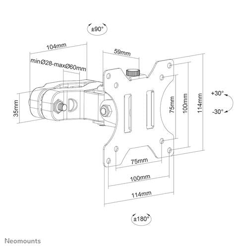 Supporto a palo per TV Neomounts max 60mm