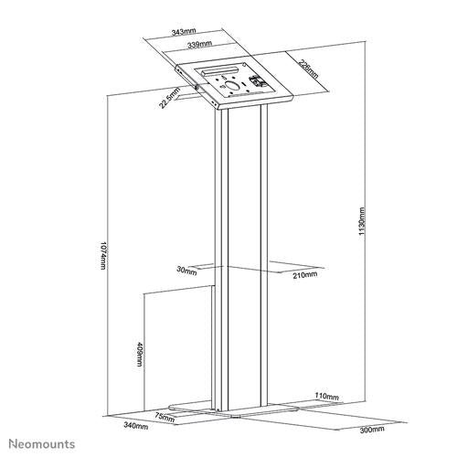 Supporto da pavimento Neomounts per tablet da 9,7 a 11 pollici Bianco FL15-750WH1