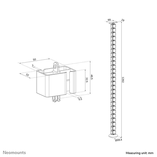 Neomounts ADS06-130WH Passacavi con fissaggio a vite – bianco