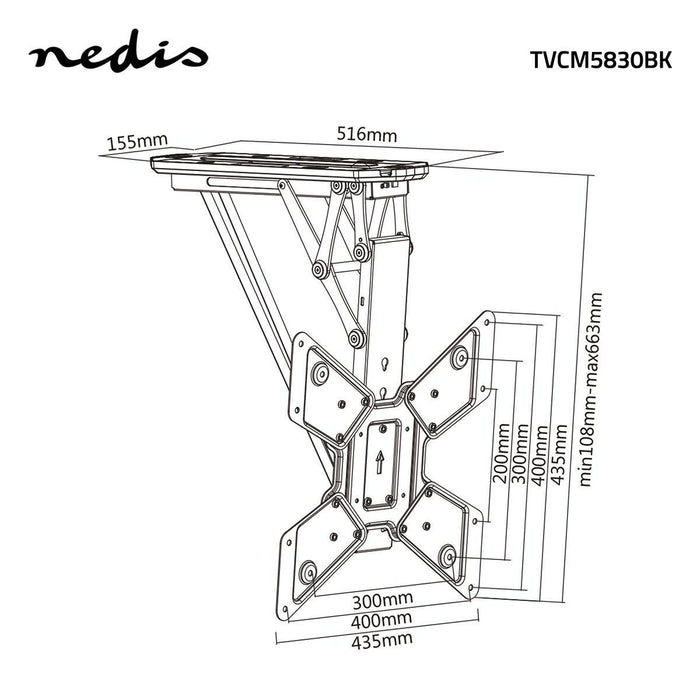 Supporto TV motorizzato a soffitto | 23 - 55" | Max. 30 kg