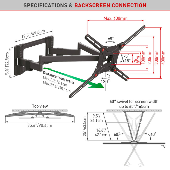 Supporto TV robusto | 13"- 90" | Barkan Mounts