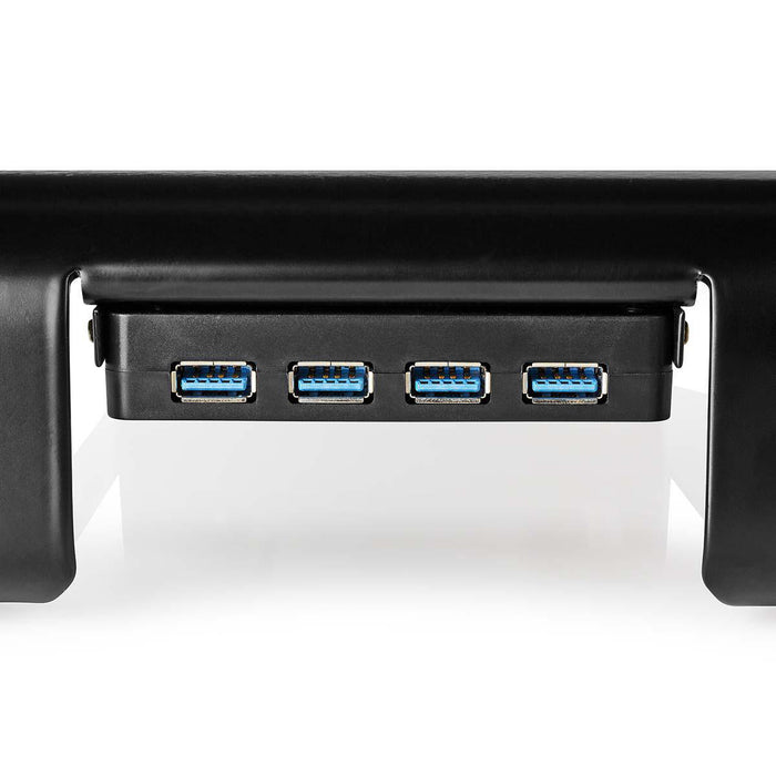 Supporto Ergonomico Multifunzionale | Hub USB 3.0 | 4 Porte | Nero