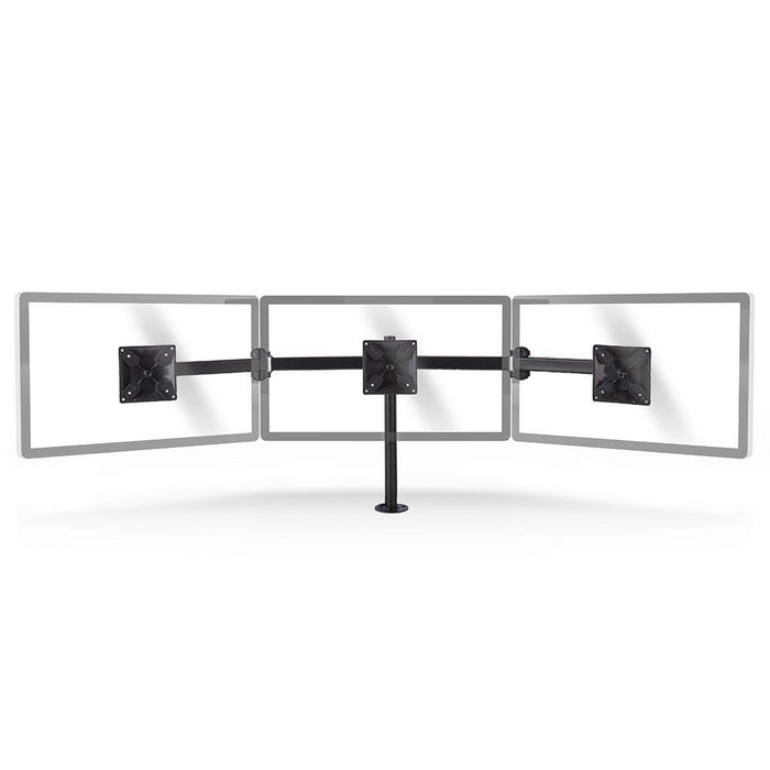 Supporto Ergonomico per Monitor | Tre Bracci per Monitor | Girevole e Inclinabile | Nero