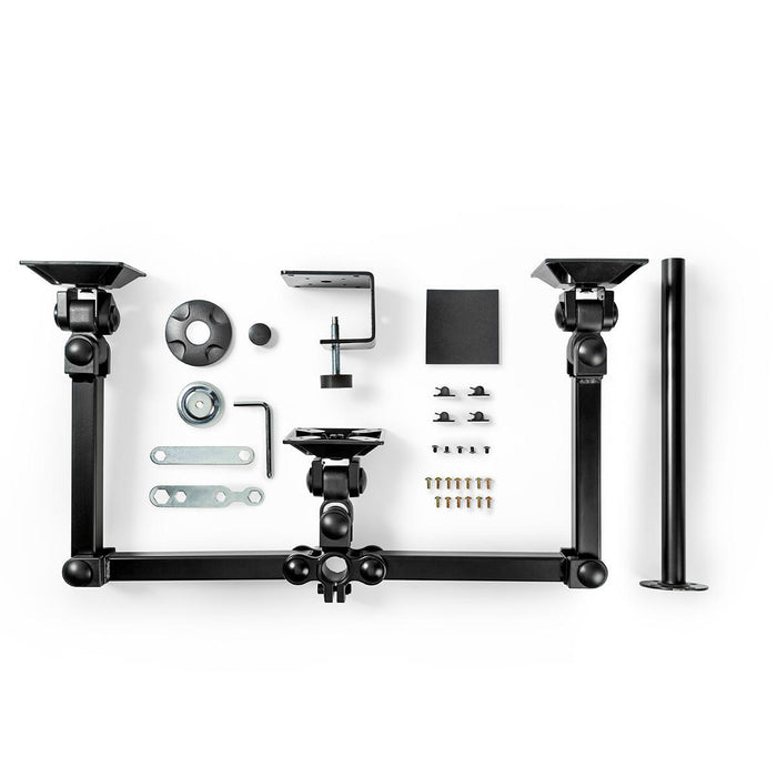 Supporto Ergonomico per Monitor | Tre Bracci per Monitor | Girevole e Inclinabile | Nero