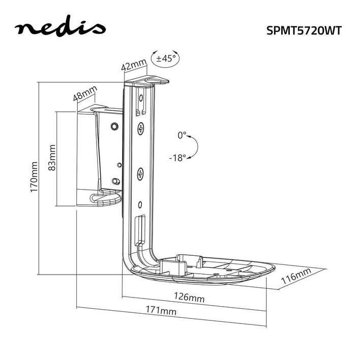 Supporto a parete per altoparlanti | Per Sonos® One? / Sonos® Play:1