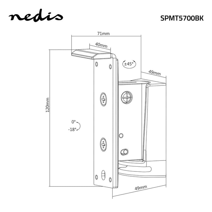 Supporto da Parete per Altoparlante | Sonos® PLAY:1? | Inclinabile e Girevole | Max. 3 kg