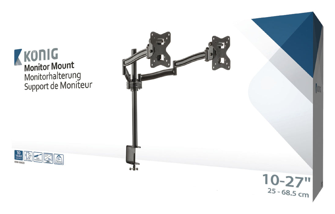 Supporto monitor per schermi fino a 27 pollici (2 schermi)