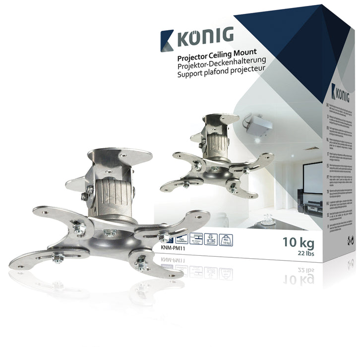 Supporto da soffitto per proiettore 10 kg / 22 lbs argento
