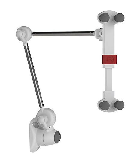 Supporto flessibile per tablet per montaggio a parete e su asta. Adatto per iPad, e-reader e tablet.