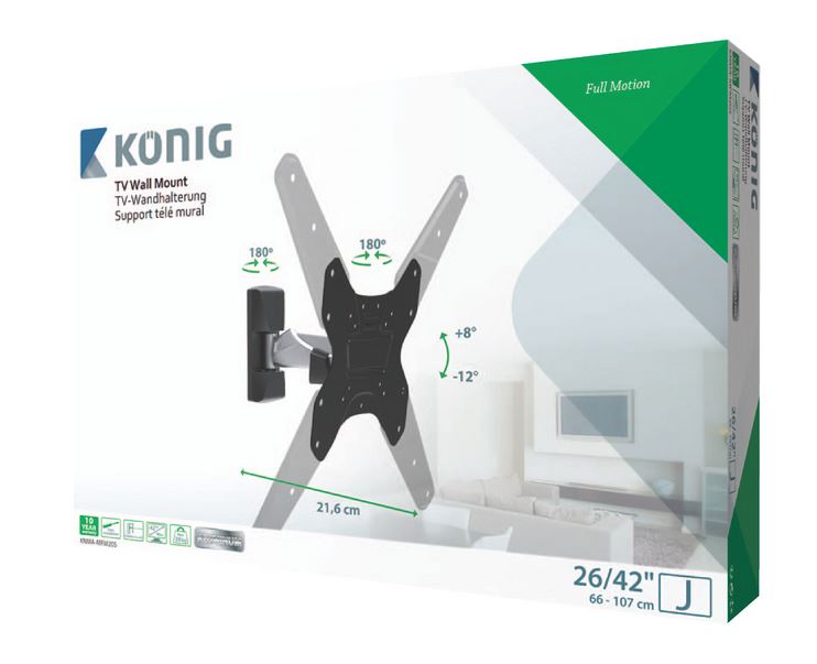 Staffa da parete per TV completamente mobile da 20 a 42 pollici