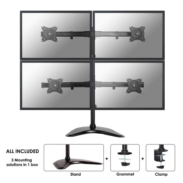 Neomounts D335D4 nero Supporto da scrivania per quattro schermi