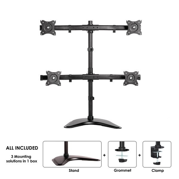 Neomounts D335D4 nero Supporto da scrivania per quattro schermi