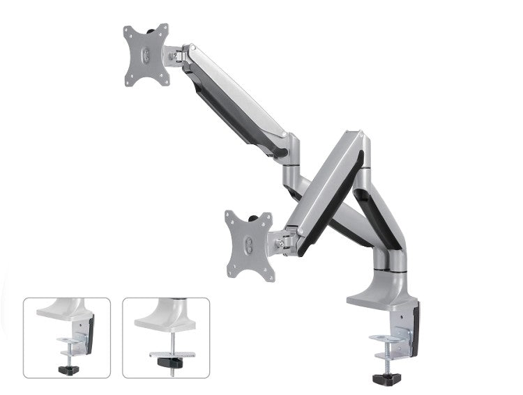 Neomounts NM-D750D argento supporto da scrivania per due schermi