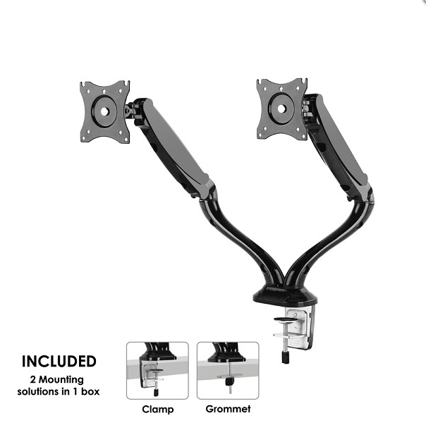 Neomounts NM-D500Dblack Supporto da scrivania per due schermi
