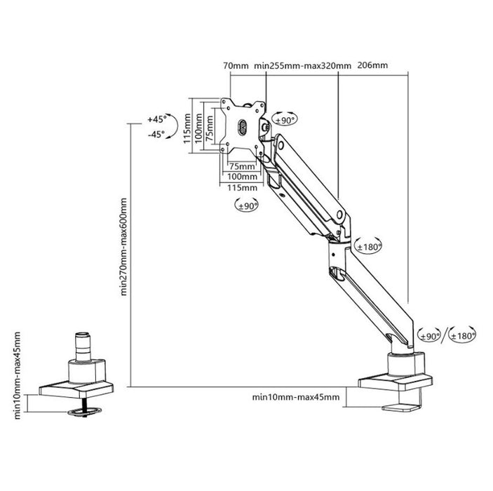 Supporto da Scrivania Neomounts per Monitor Curvi fino a 49"
