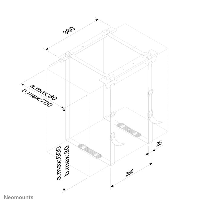 Supporto Neomounts CPU-D025 nero per fissare PC o thin client alla scrivania