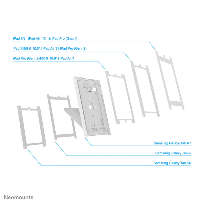 Neomounts DS15-630WH1 supporto da tavolo/parete rotante per tablet da 9,7-11 pollici - Bianco