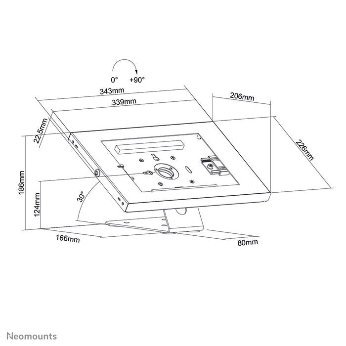 Neomounts DS15-630WH1 supporto da tavolo/parete rotante per tablet da 9,7-11 pollici - Bianco