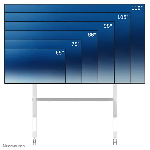 Supporto da pavimento mobile Neomounts FL50-575WH1 per schermi 65-110" - Bianco