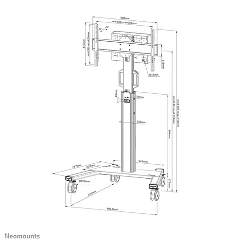 Neomounts Supporto mobile da pavimento FL50S-825WH1