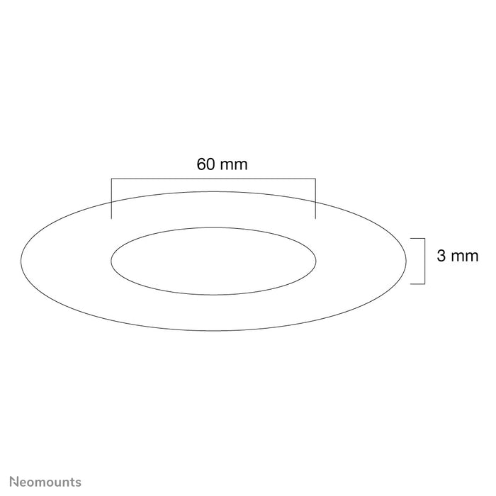 Neomounts FPMA-CRB6 è una rosetta coprente nera per i supporti a soffitto per flat screen Neomounts FPMA-C200 nero / Neomounts FPMA-C400 nero e PLASMA-C100 nero.