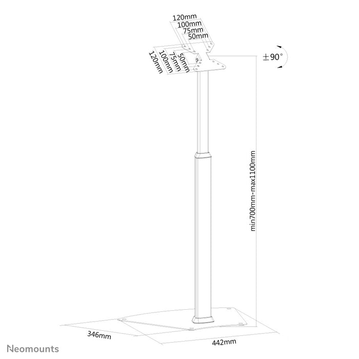 Neomounts FPMA-D1550SILVER è un mobile per schermi LCD/LED/Plasma fino a 32 pollici (81 cm), regolabile in altezza - Argento