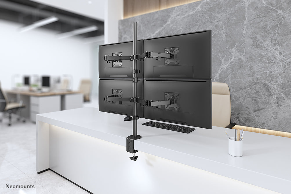 Neomounts FPMA-D550D4 nero supporto da scrivania full motion per schermi da 13 a 32 pollici - Nero