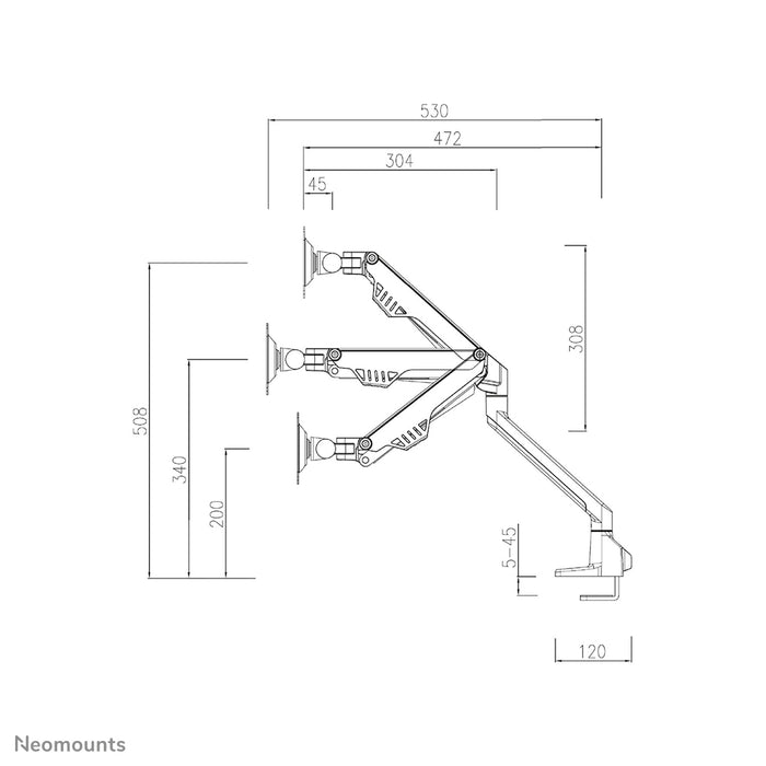 Neomounts FPMA-D750D nero è un supporto da scrivania con molla a gas per schermi piatti fino a 32 pollici (81 cm).