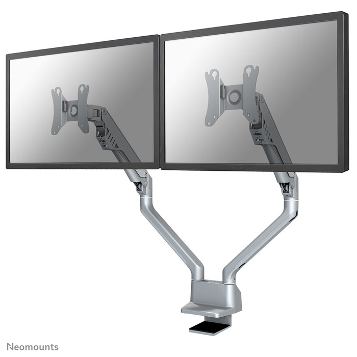 Neomounts FPMA-D750D argento è un supporto da scrivania con molla a gas per schermi piatti fino a 32 pollici (81 cm).