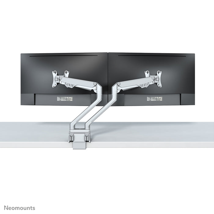 Neomounts FPMA-D750D argento è un supporto da scrivania con molla a gas per schermi piatti fino a 32 pollici (81 cm).