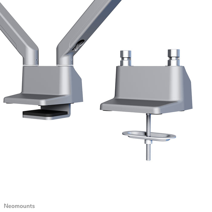 Neomounts FPMA-D750D argento è un supporto da scrivania con molla a gas per schermi piatti fino a 32 pollici (81 cm).