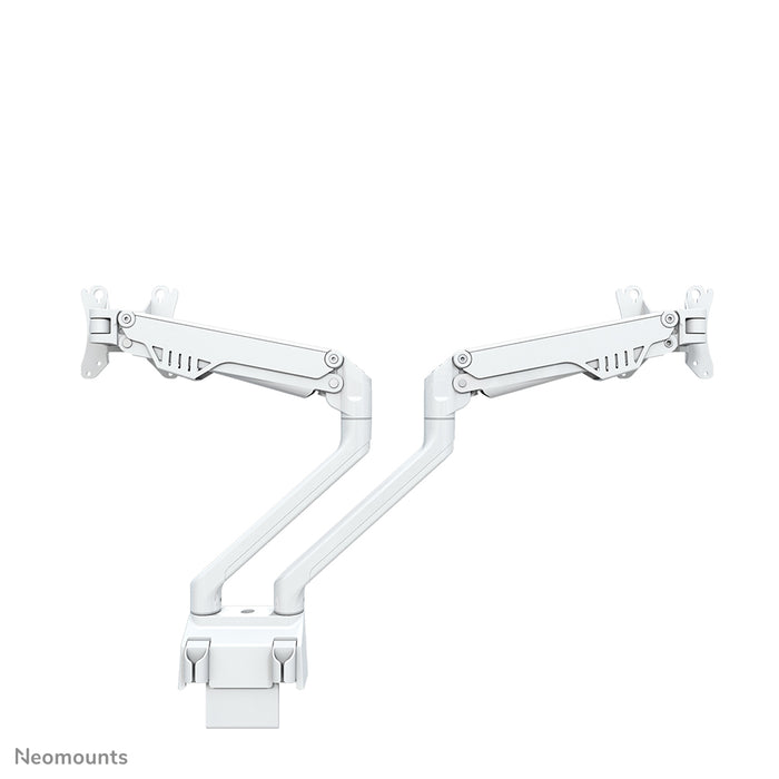Neomounts FPMA-D750D bianco è un supporto da scrivania con molla a gas per schermi piatti fino a 32 pollici (81 cm).