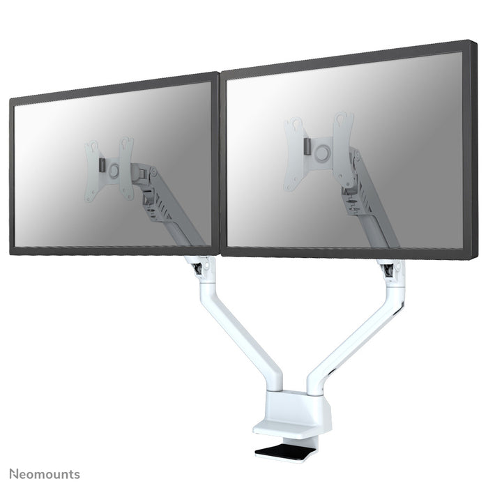 Neomounts FPMA-D750D bianco è un supporto da scrivania con molla a gas per schermi piatti fino a 32 pollici (81 cm).