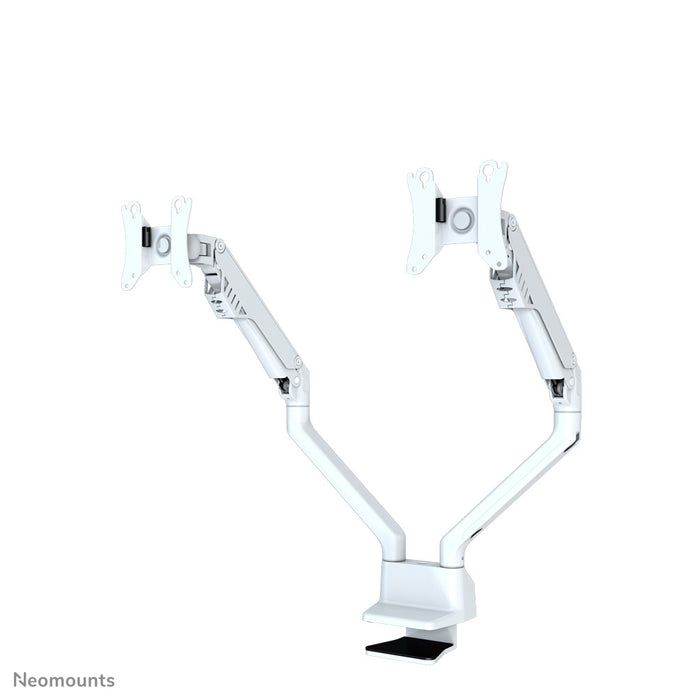 Neomounts FPMA-D750D bianco è un supporto da scrivania con molla a gas per schermi piatti fino a 32 pollici (81 cm).