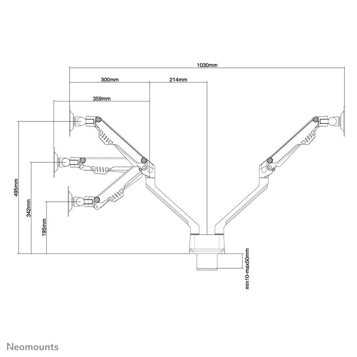 Neomounts FPMA-D750D bianco è un supporto da scrivania con molla a gas per schermi piatti fino a 32 pollici (81 cm).