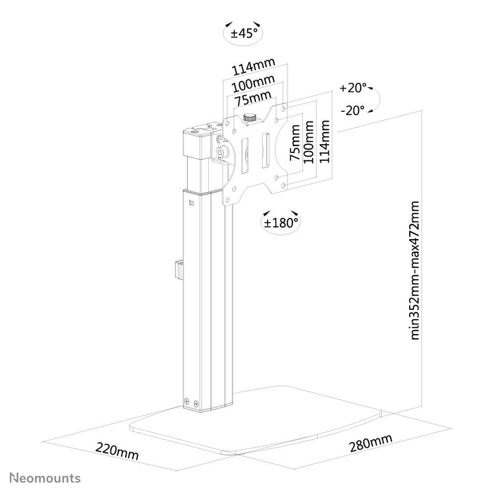 Neomounts FPMA-D865 nero è un supporto da scrivania per schermi piatti fino a 32 pollici (81 cm).