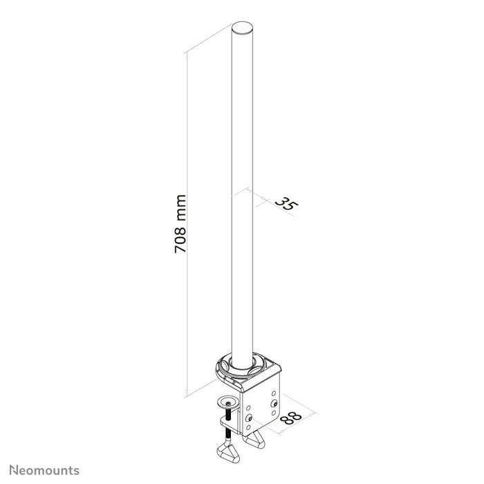 Neomounts FPMA-D935POLE è un palo alto 70 cm per i supporti da scrivania Neomounts FPMA-D935 e Neomounts FPMA-D935D.
