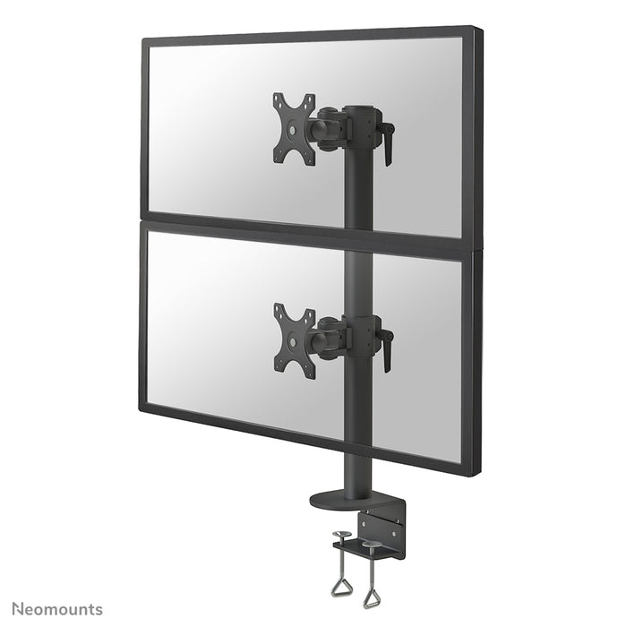 Neomounts FPMA-D960DV zwartPLUS è un supporto da scrivania per due schermi curvi fino a 49 pollici (124 cm) - Nero
