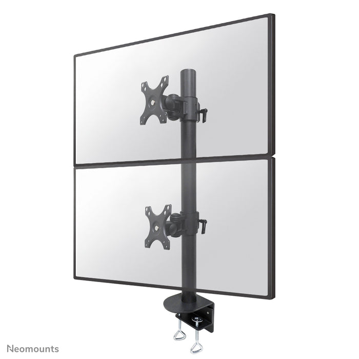 Neomounts FPMA-D960DV zwartPLUS è un supporto da scrivania per due schermi curvi fino a 49 pollici (124 cm) - Nero